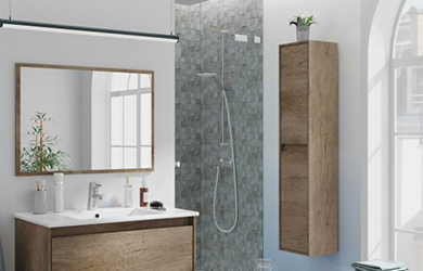 Columna de baño para colgar en pared con 2 puertas