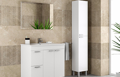 Columna de baño con 2 puertas y 4 patas