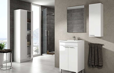 Columna de baño para colgar a la pared con 1 puerta