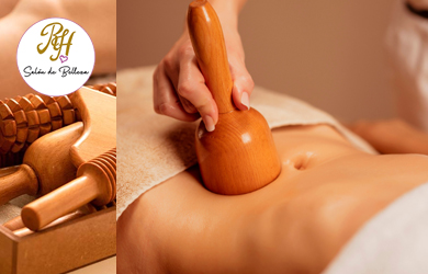 5 o 10 sesiones de Maderoterapia (2 zonas) + Cavitación + Masaje 