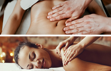 Masaje descontracturante y relajante con piedras calientes + Dren